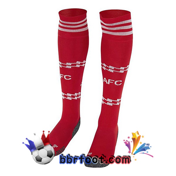 Chaussettes Foot Arsenal Domicile Rouge Blanc 2022/2023