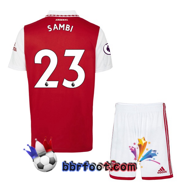 Maillot Foot Arsenal (SAMBI 23) Enfant Domicile Rouge Blanc 2022/2023