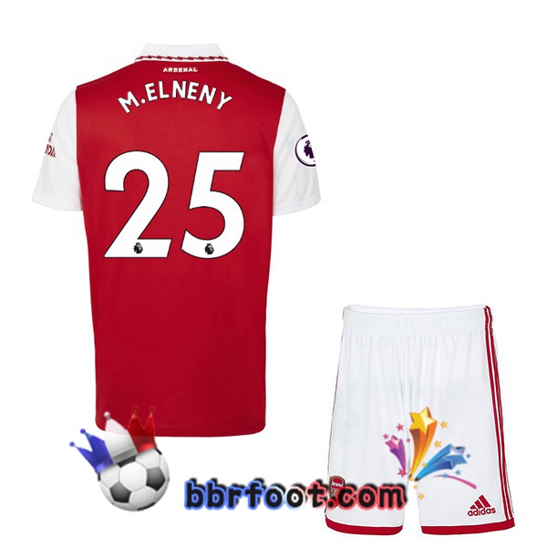 Maillot Foot Arsenal (M.ELNENY 25) Enfant Domicile Rouge Blanc 2022/2023