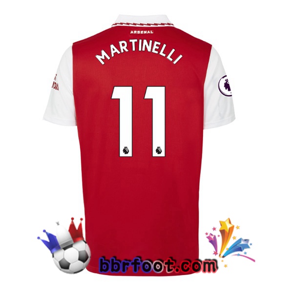 Maillot Foot Arsenal (MARTINELLI 11) Domicile Rouge Blanc 2022/2023 Maillot Foot Arsenal (MARTINELLI 11) Domicile Rouge Blanc 2022/2023