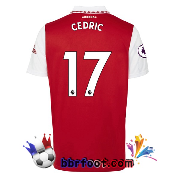 Maillot Foot Arsenal (CEDRIC 17) Domicile Rouge Blanc 2022/2023