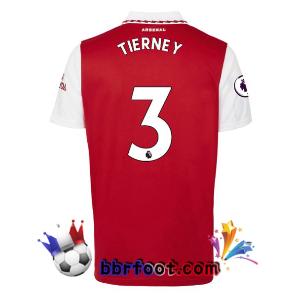 Maillot Foot Arsenal (TIERNEY 3) Domicile Rouge Blanc 2022/2023 Maillot Foot Arsenal (TIERNEY 3) Domicile Rouge Blanc 2022/2023