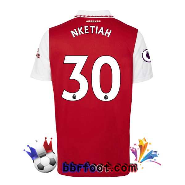 Maillot Foot Arsenal (NKETIAH 30) Domicile Rouge Blanc 2022/2023