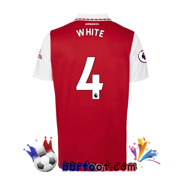 Maillot Foot Arsenal (WHITE 4) Domicile Rouge Blanc 2022/2023