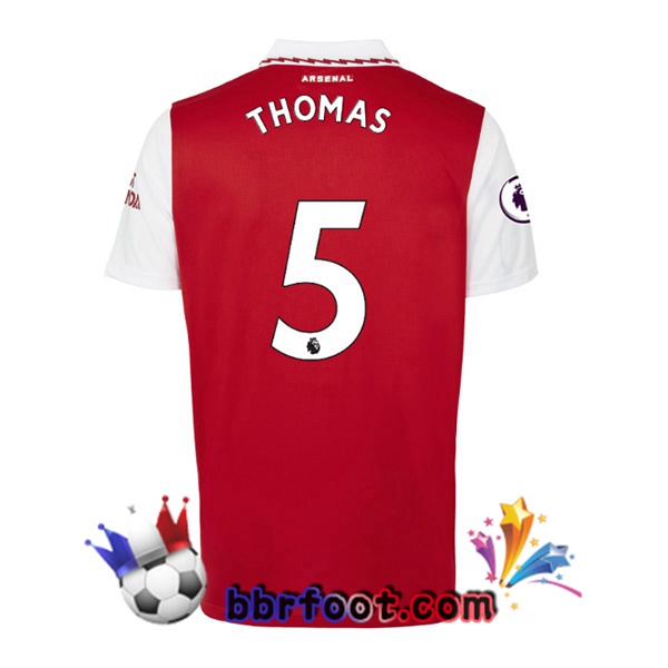 Maillot Foot Arsenal (THOMAS 5) Domicile Rouge Blanc 2022/2023