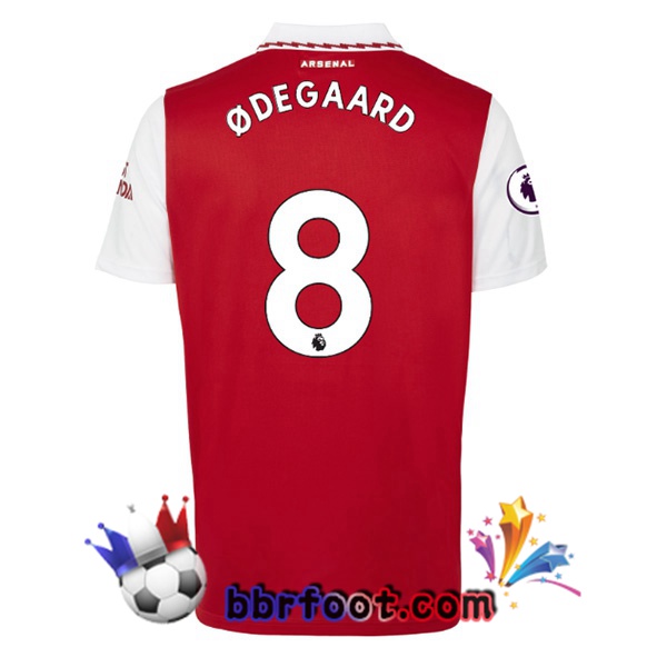 Maillot Foot Arsenal (ØDEGAARD 8) Domicile Rouge Blanc 2022/2023