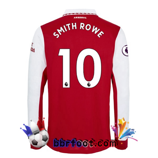 Maillot Foot Arsenal (SMITH ROWE 10) Domicile Manche Longue Rouge Blanc 2022/2023