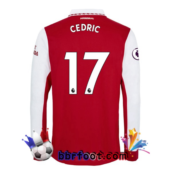 Maillot Foot Arsenal (CEDRIC 17) Domicile Manche Longue Rouge Blanc 2022/2023