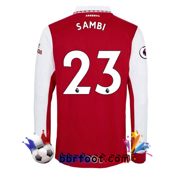 Maillot Foot Arsenal (SAMBI 23) Domicile Manche Longue Rouge Blanc 2022/2023