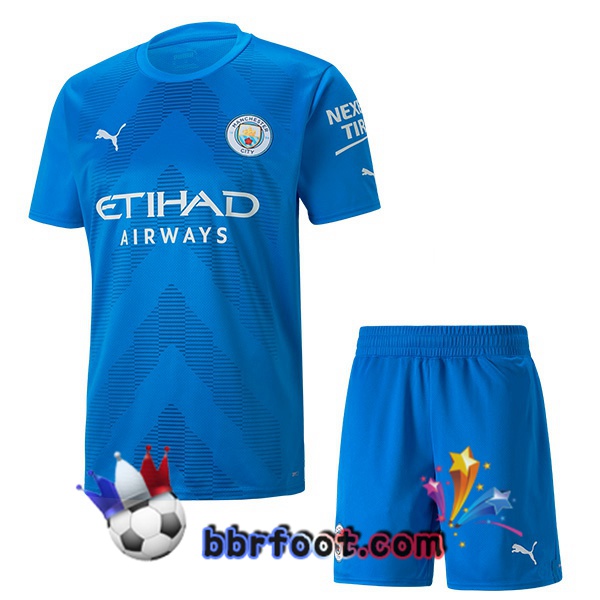 Maillot Foot Manchester City Enfant Gardien de but Bleu 2022/2023