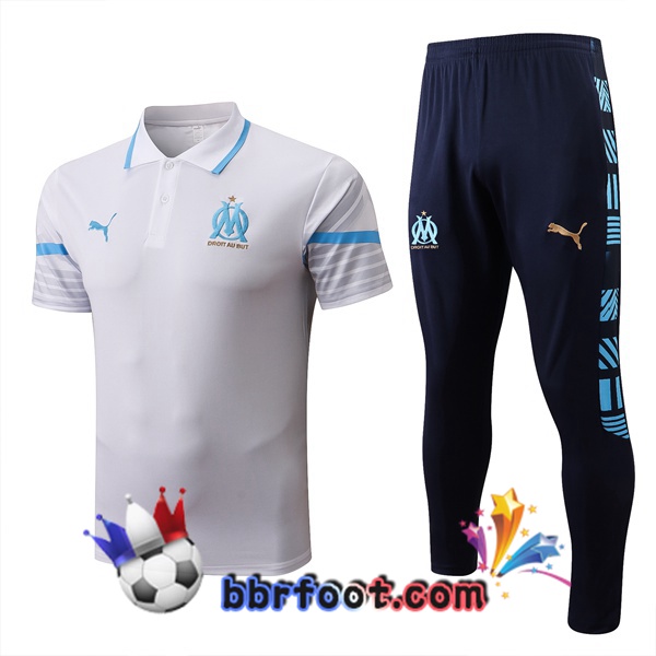 Polo Foot Marseille OM + Pantalon Blanc 2022/2023