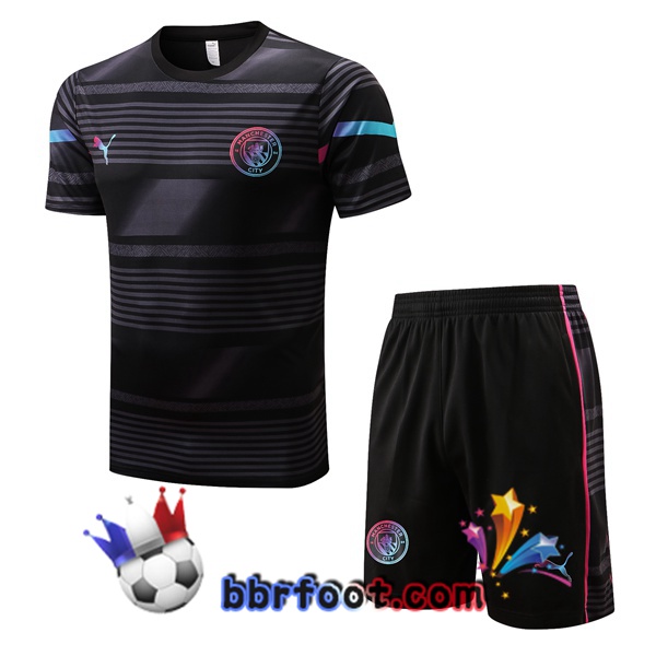 Training T-Shirts Manchester City + Shorts Noir 2022/2023