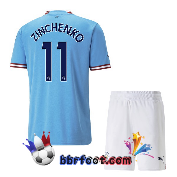 Maillot Foot Manchester City (Zinchenko 11) Enfant Domicile Bleu 2022/2023