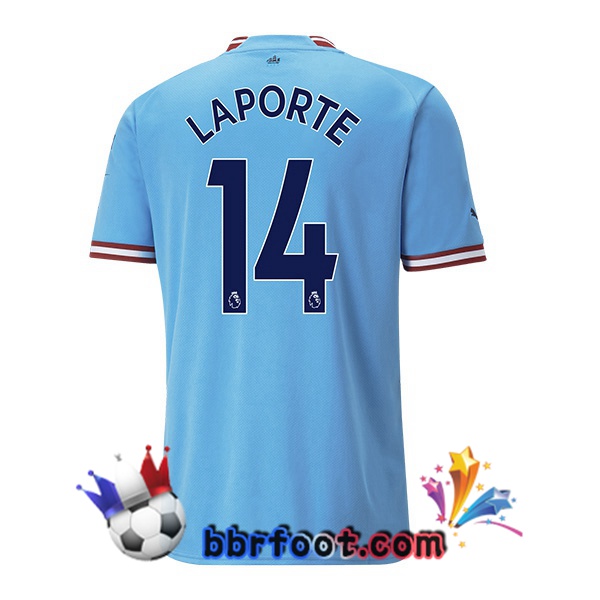 Maillot Foot Manchester City (Aymeric Laporte 14) Domicile Bleu 2022/2023