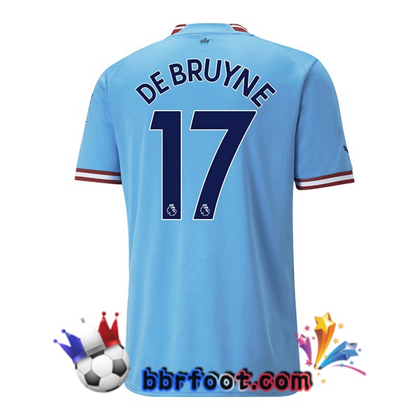 Maillot Foot Manchester City (Kevin De Bruyne 17) Domicile Bleu 2022/2023 Maillot Foot Manchester City (Kevin De Bruyne 17) Domicile Bleu 2022/2023
