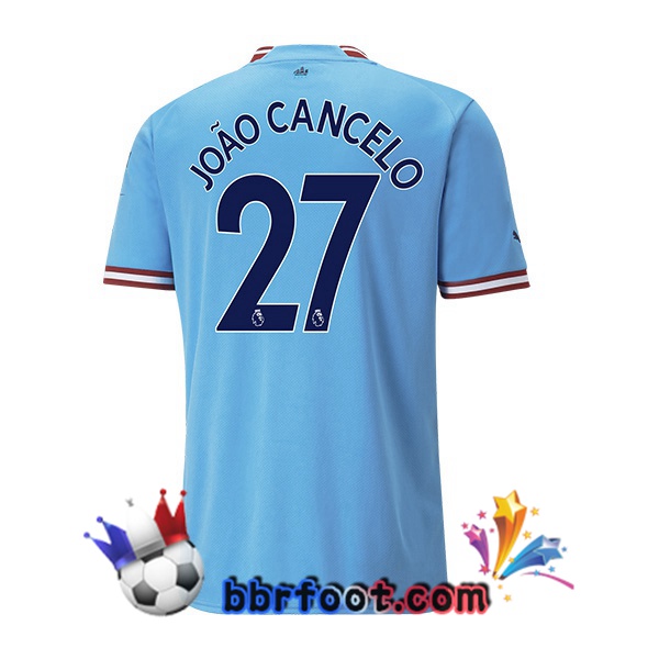 Maillot Foot Manchester City (João Cancelo 27) Domicile Bleu 2022/2023
