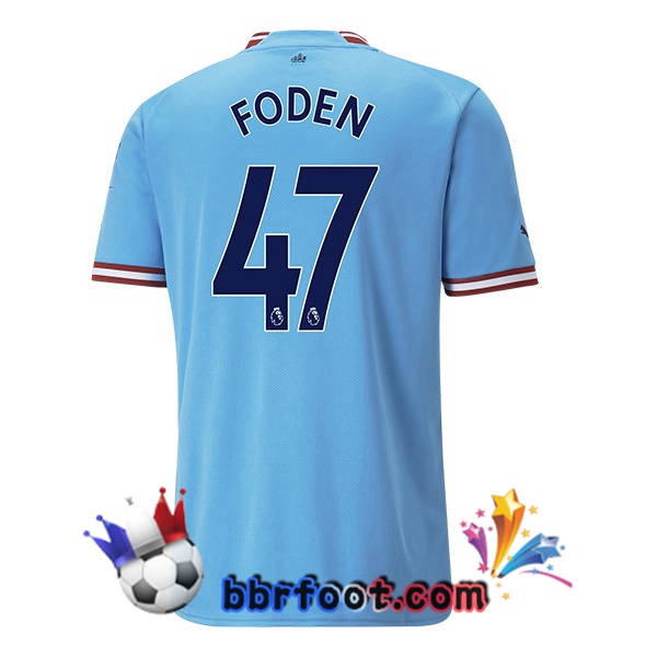 Maillot Foot Manchester City (Phil Foden 47) Domicile Bleu 2022/2023