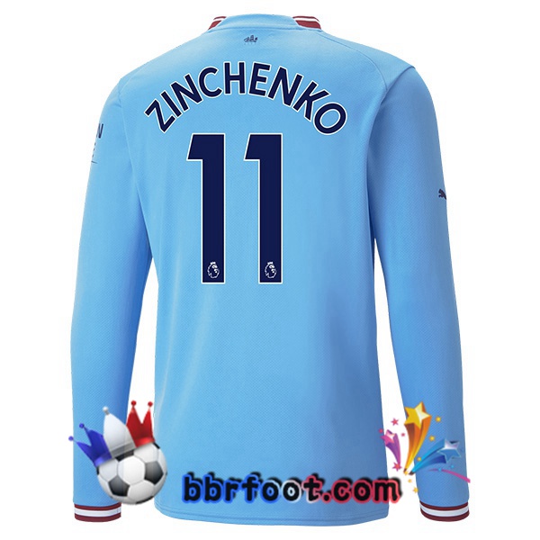 Maillot Foot Manchester City (Zinchenko 11) Domicile Manche Longue Bleu 2022/2023