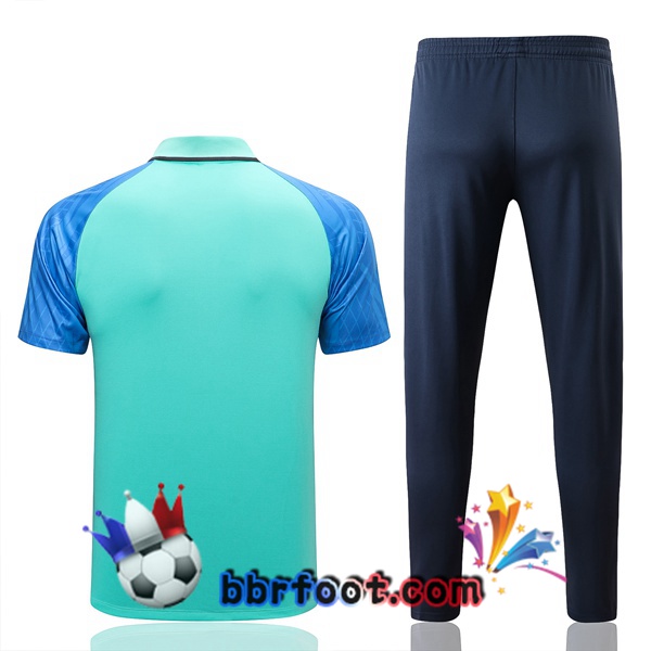 Polo Foot FC Barcelone + Pantalon Vert Bleu 2022/2023