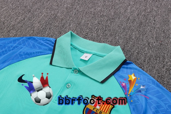 Polo Foot FC Barcelone + Pantalon Vert Bleu 2022/2023