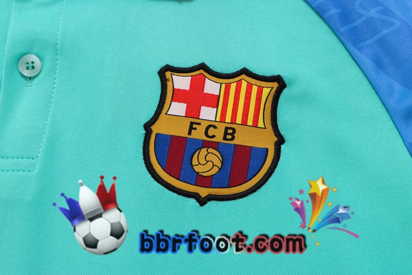 Polo Foot FC Barcelone + Pantalon Vert Bleu 2022/2023
