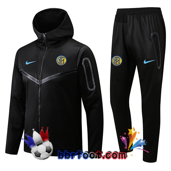 Veste A Capuche Survetement Foot Inter Milan Noir 2022/2023