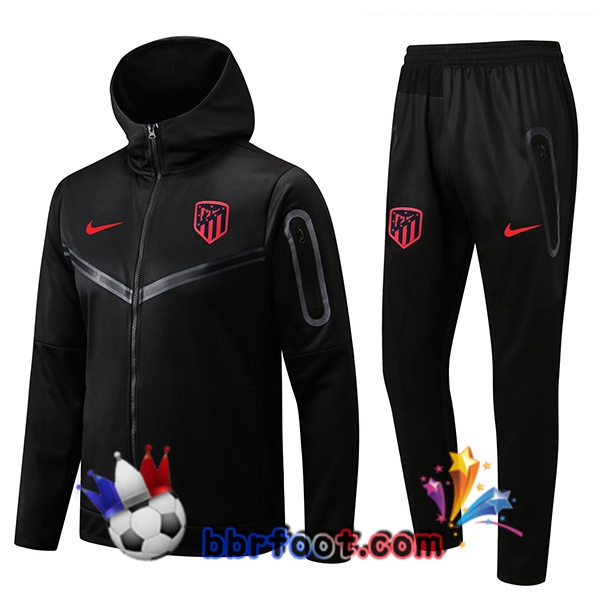 Veste A Capuche Survetement Foot Atletico Madrid Noir 2022/2023