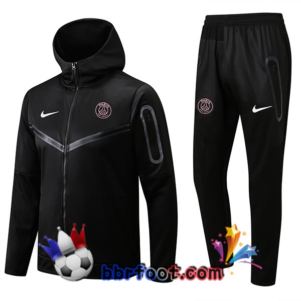 Veste A Capuche Survetement Foot Paris PSG Noir 2022/2023