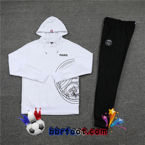 Veste A Capuche Survetement Foot JORDAN Paris PSG Blanc 2022/2023