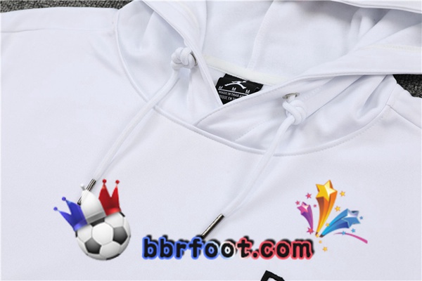 Veste A Capuche Survetement Foot JORDAN Paris PSG Blanc 2022/2023