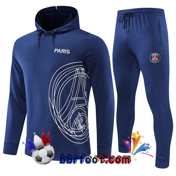 Veste A Capuche Survetement Foot JORDAN Paris PSG Bleu Royal 2022/2023