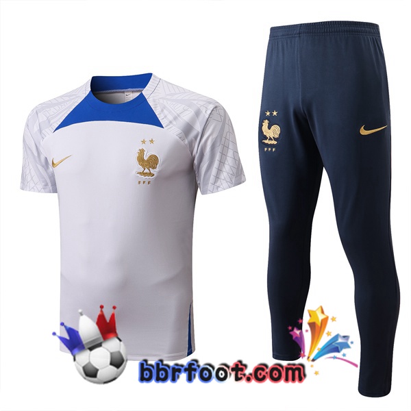 Training T-Shirts France + Pantalon Blanc 2022/2023