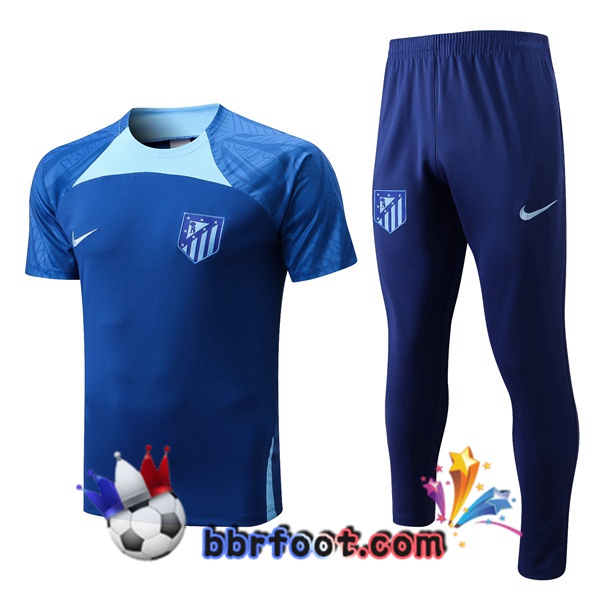Training T-Shirts Atletico Madrid + Pantalon Bleu 2022/2023