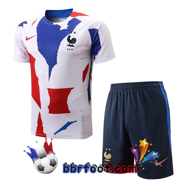 Training T-Shirts France + Shorts Blanc 2022/2023