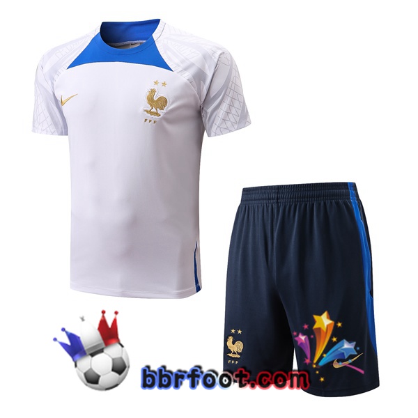 Training T-Shirts France + Shorts Blanc 2022/2023