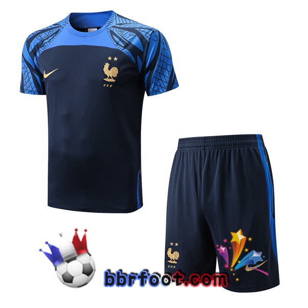 Training T-Shirts France + Shorts Bleu Royal 2022/2023