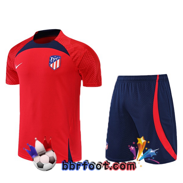 Training T-Shirts Atletico Madrid + Shorts Rouge 2022/2023