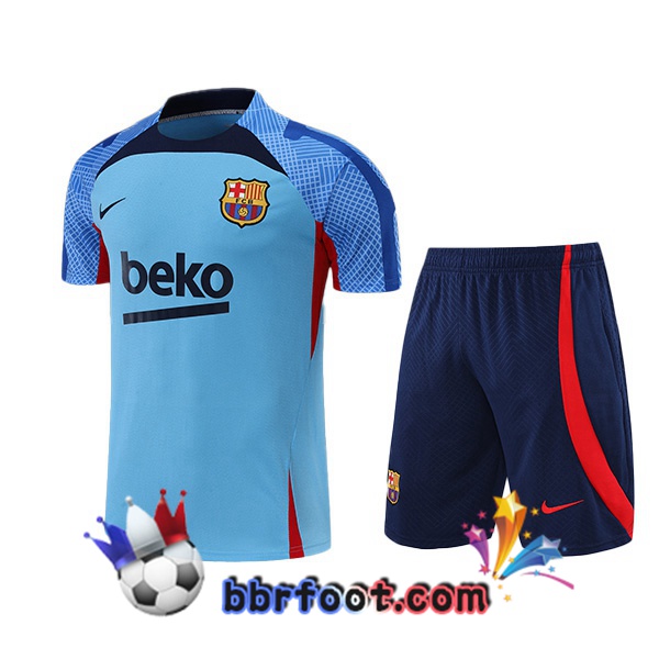 Training T-Shirts FC Barcelone + Shorts Bleu 2022/2023
