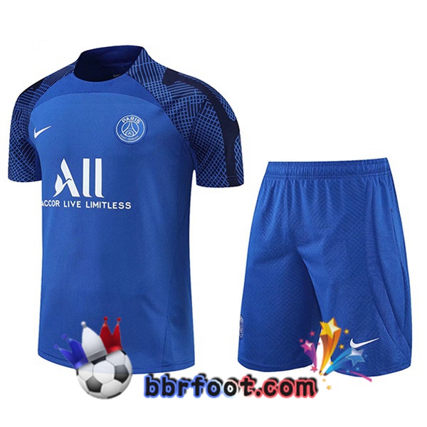 Training T-Shirts Paris PSG + Shorts Bleu 2022/2023