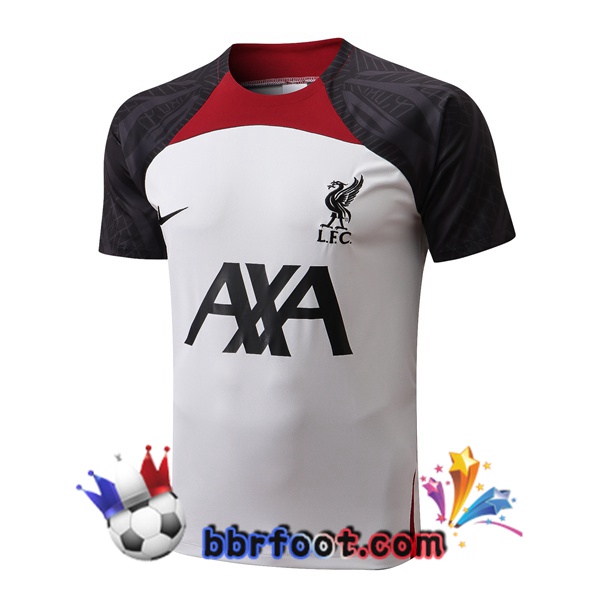 Training T-Shirts FC Liverpool Blanc Noir 2022/2023