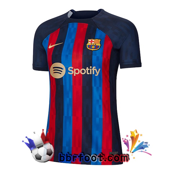 Maillot Foot FC Barcelone Femme Domicile Rouge Bleu 2022/2023