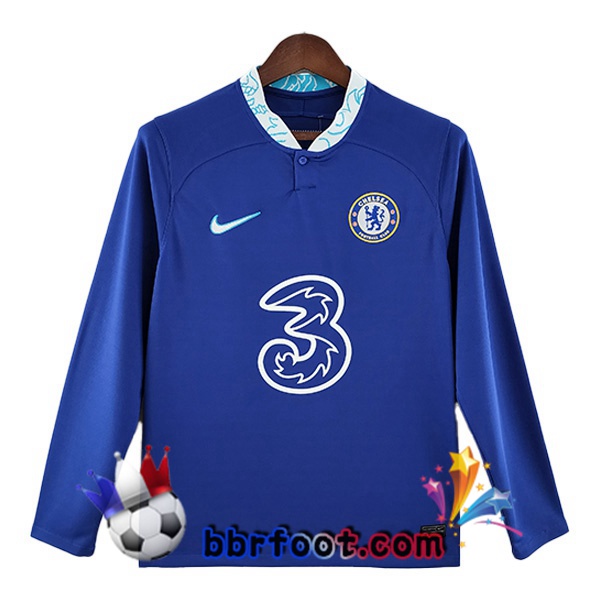 Maillot Foot FC Chelsea Domicile Manche Longue Bleu 2022/2023
