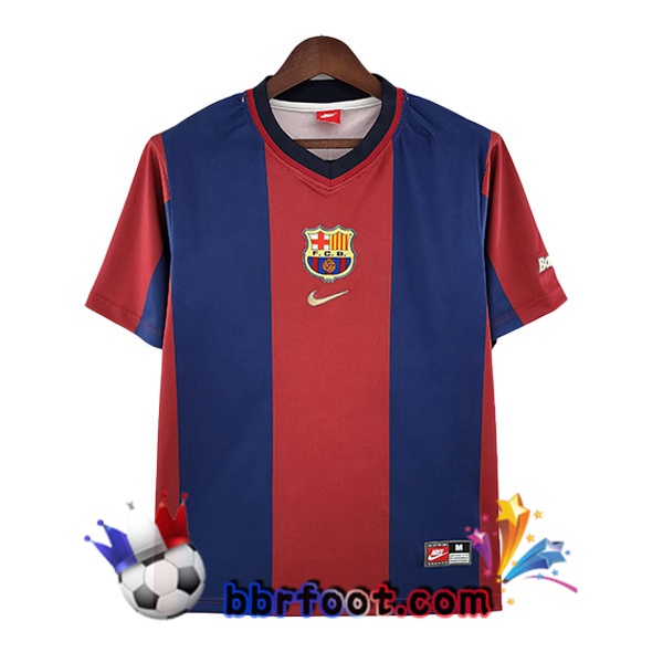 Maillot Foot FC Barcelone Retro Domicile Bleu Rouge 1998-1999