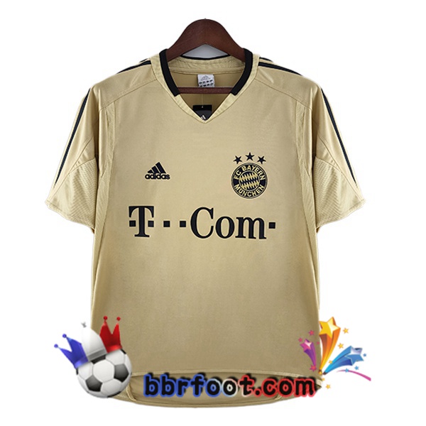 Maillot Foot Bayern Munich Retro Exterieur Jaune 2004-2005