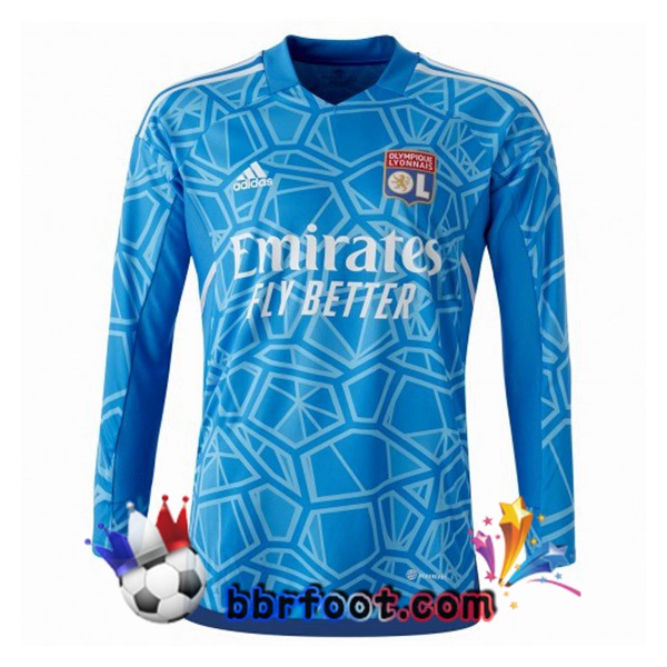 Maillot Foot Lyon OL Gardien de but Manche Longue Bleu 2022/2023