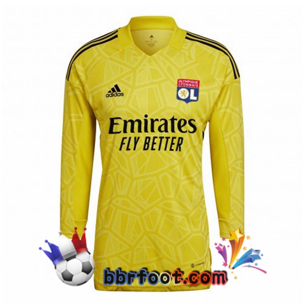 Maillot Foot Lyon OL Gardien de but Manche Longue Jaune 2022/2023