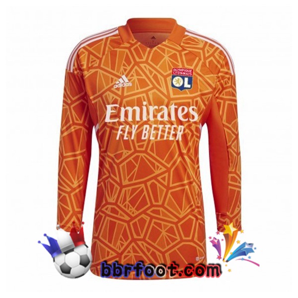 Maillot Foot Lyon OL Gardien de but Manche Longue Orange 2022/2023