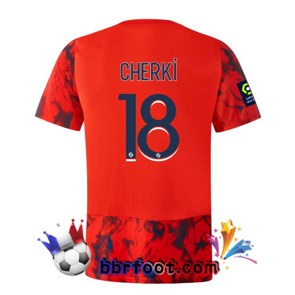 Maillot Foot Lyon OL (CHERKI 18) Exterieur Rouge 2022/2023