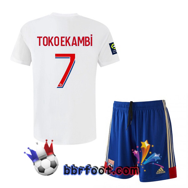 Maillot Foot Lyon OL (TOKO EKAMBI 7) Enfant Domicile Blanc 2022/2023