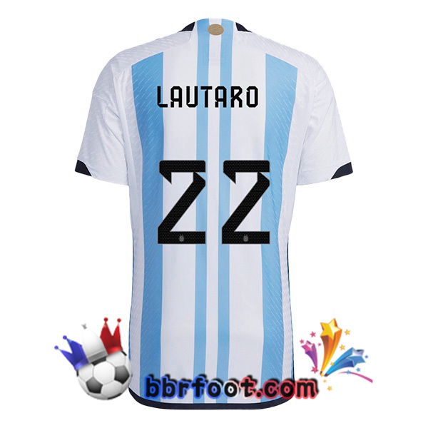 Maillots Equipe De Argentine (LAUTARO 22) Domicile Bleu Blanc 2022/2023